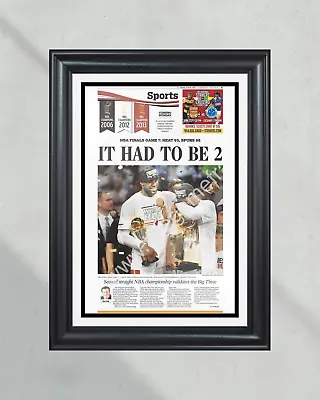 2013 Miami Heat NBA Champions Back To Back Lebron James And Dwyane Wade • $69.99