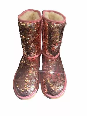 UGG Classic Short Boots Pink Sequin Sparkles  • $60