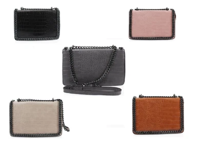 £19.88 • Buy Women Cross Body Chain Strap Bag Snake Skin Zipped Ladies Satchel Handbag