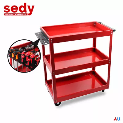 Garage Tool Storage Service Cart 3 Tier Layer Parts Trolley Workshop Shelf • $64.74