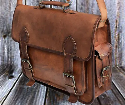 Men New  Vintage Briefcase Satchel Soft Leather Laptop Messenger Bag Shoulder  • $55.10