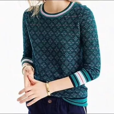 J. CREW Women's Fair-isle Tippi Merino Wool Sweater Size M • $29.99