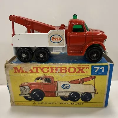 1960 S Lesney Matchbox Series 71 Red DODGE Tow WRECK TRUCK ESSO W BOX • $74.99