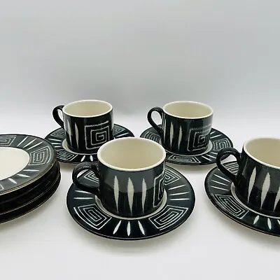 Mikasa Firesong Potter’s Craft Cups And Saucers 12 Pieces • $62.98