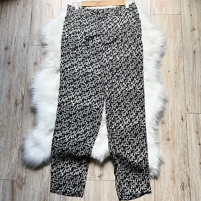 ZARA Woman Sz L Pull On Pants Camo Multicolored Elastic Waist Trousers Pockets • $29.61