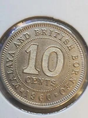 1960 Malaya 10 Cents Coin Uncirculated • $3.74