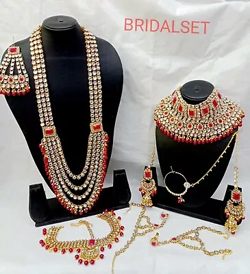 Indian Wedding Bridal Jewelry Set Green Stone Choker Necklace Earring Bollywood • $38.99