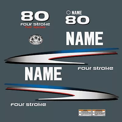 For YAMAHA F 80 Four Stroke Outboard Vinyl Decal Set From BOAT-MOTO Sticker Kit • $74.95