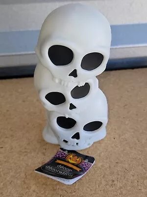 Motion Activated Skull Stack Blow Mold Light & Sound Halloween Lights Up • $9.99