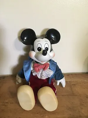 Vintage Walt Disney Mickey Mouse Wind Up Musical Doll Porcelain • $90