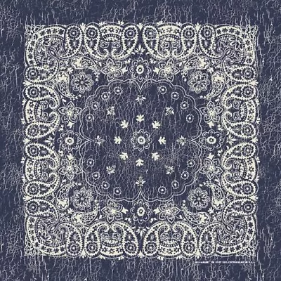 Rustic Navy/Natural Paisley 27x27 Bandanna Made In USA • $5.99