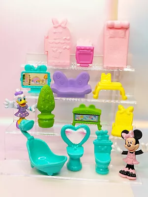 Minnie Mouse Talking Bow Sweet Home Doll House Furniture Lot Replacement 14 Pcs • $14.99