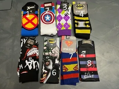 Marvel X-Men Suicide Squad Joker Superman Batman Captain America Socks - Pick 3 • $14.99