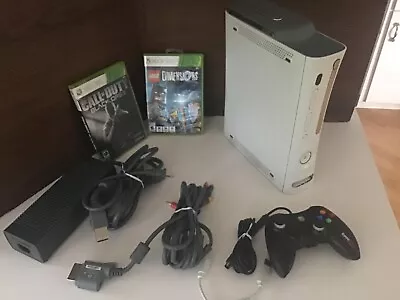 Xbox 360 White Console 20GB Bundle With 2 Games Call Of Duty 2 -Controller • $65.95
