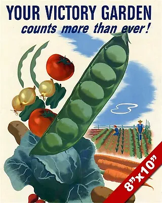 Wwii United States Victory Garden Propaganda Poster Real Canvas War Art Print • $14.99