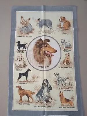 Vintage Multi Dog Breeds & Names Kitchen Tea Towel 18 X 28 - Britain • $5.95