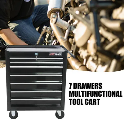 7 Drawer Rolling Tool Cart Chest Garage Tool Storage Cabinet Tool Box W/ Wheels • $216.46