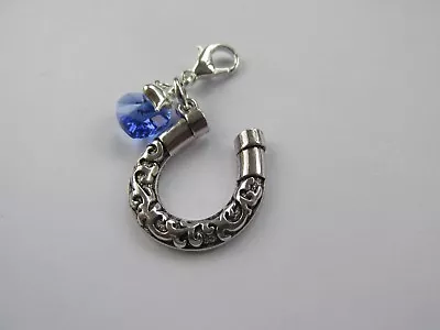 £4.99 • Buy Perfect Bride Wedding Gift Something Blue Crystal Heart & Lucky Horseshoe Charm