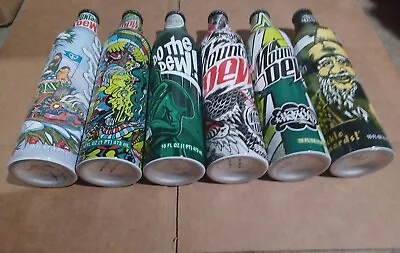 6 Bottle Set Of Vol 1 Green Label Art Mountain Dew Aluminum Bottles By Pepsi New • $24.99