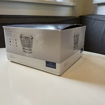 Set Of 4 Villeroy & Boch Boston Blue Double Old Fashioned Tumblers New In Box • $89