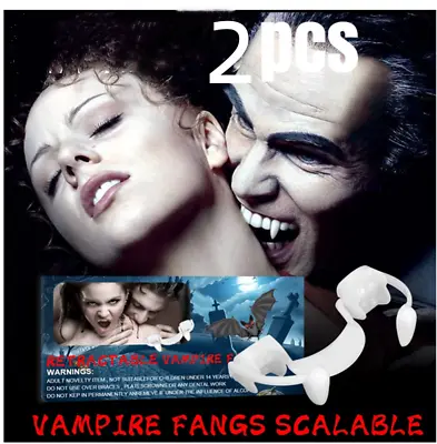 2 Sets Cosplay Retractable Halloween Party  Vampire Teeth Fangs Costume Zombie • £3.69