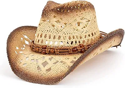 TOVOSO Straw Cowboy Hat For Women And Men With Shape-It Brim Western Cowboy Hat • $35.99