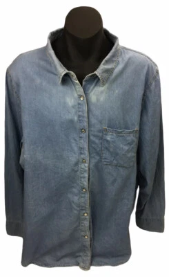 $44.99 • Buy Asos Curve Mens Western Campdraft Pearl Snap LS Denim Shirt Size XXL US 22