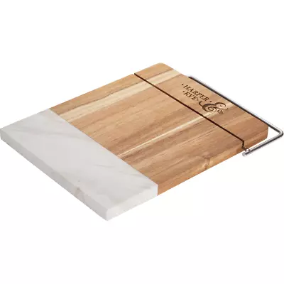 Acacia Wood And Marble LEEDS  Cheese Board Serving • $25.99