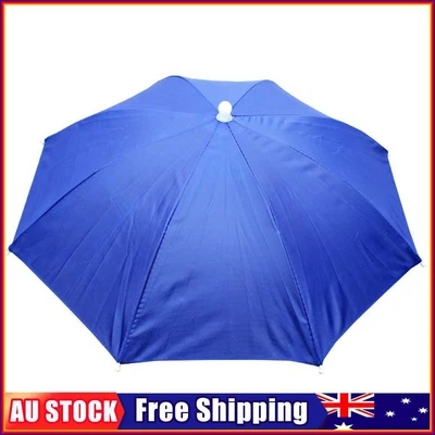 $9.50 • Buy Foldable Adjustable Umbrella Hat Outdoor Fishing Hiking Sunshade Cap (Blue)