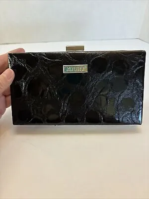 MICHE Women's Black Hard Shell Clutch Or Strap Evening Bag Handbag Wallet • $15