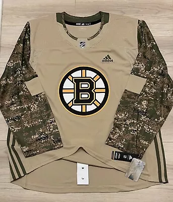 NEW Authentic Adidas Boston Bruins Military Appreciation Camo NHL Jersey Size 60 • $199.99