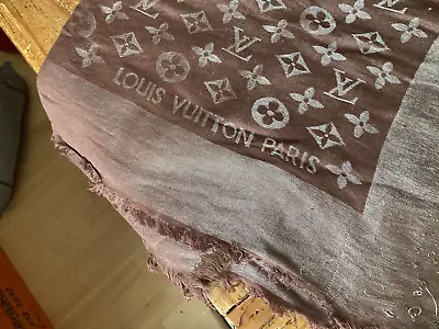 LOUIS VUITTON  Scarf Brown Silk/Metal/Wool With Logo • £120