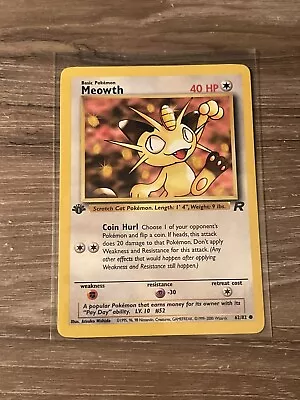 *Meowth 62/82 1st Edition Team Rocket Common Pokémon Card 2000 WoTC LP • $0.99