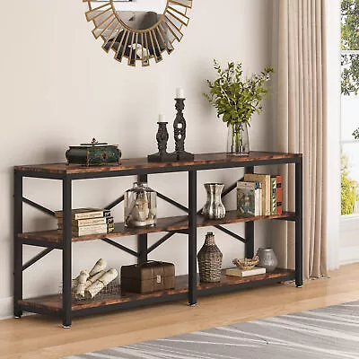 Extra Long Narrow Entryway Hallway Table Sofa Console Table With 3-Tier Storage • $154.68