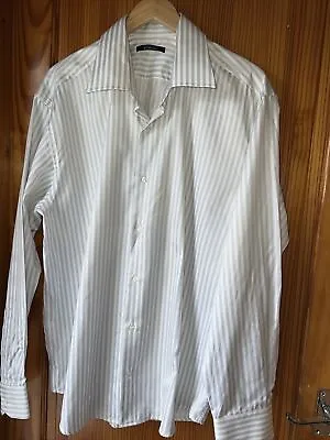 Mens Shirt Pinstriped Aristoteli Bitsiani Size 17  Collar Long Sleeved  • £9.99