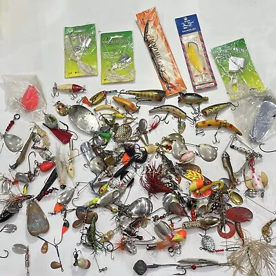 Huge Lot Of Fishing Lures Spinner Spoons Swim Bates And More Collectable Vintage • $100