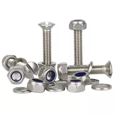 £21.18 • Buy M2 M2.5 M3 Slotted Raised Countersunk Machine Screws Nyloc Nuts Washers St Steel