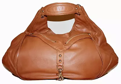 BOTKIER Large Cider Tan Leather Slouchy Hobo Shoulder Bag • $39.99