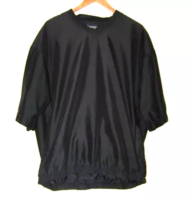 FootJoy FJ Black Wind Shirt Men L Golf Short Sleeve Lightweight Pullover V-Neck • $25