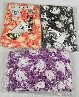 3 New Women's Lularoe Disney Mickey Mini Mouse Ears TC2 Leggings Joggers Yoga 34 • $7.99