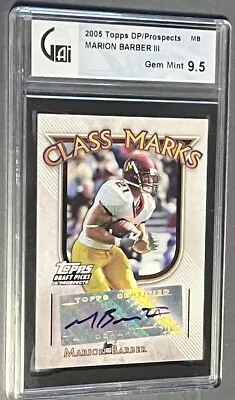 2005 Topps Draft Picks Marion Barber Auto RC GAI Graded 9.5 Dallas Cowboys • $39.99