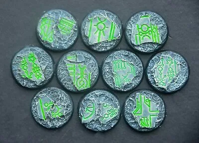 32mm Necron Bases 40k AOS Kill Team DnD Handmade Resin Unpainted • £23