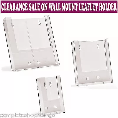 DL A5 A4 Wall Mount Leaflet Postcard Brochure Holders Menu Dispenser Displays • £6.30