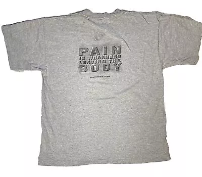 Vintage Marines T Shirt Mens XL Gray Single Stitch Pain Is Weakness Leaving Body • $19.99