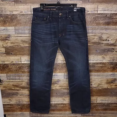 Diesel Safado 3D Jeans Mens 35x30 Blue Regular Slim Straight Button Denim • $57.18