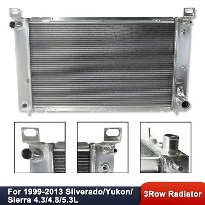 3 Row Aluminum Radiator For 1999-2013 Chevy Sliverado/Tahoe/Sonara 4.3/4.8/5.3L • $124.68