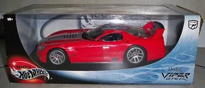 Hot Wheels 100% Dodge Viper GTS R 1:18 Scale Diecast Model 2000 Car Red NIB • $50