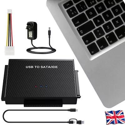 3 In 1 USB To IDE SATA Converter Adapter UK Plug For Zilkee Ultra Recovery Hot • £19.99