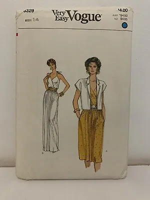 Vintage Vogue #8329 Misses' Halter Dress & Jacket Sewing Pattern Uncut Sz 14 • $9.25