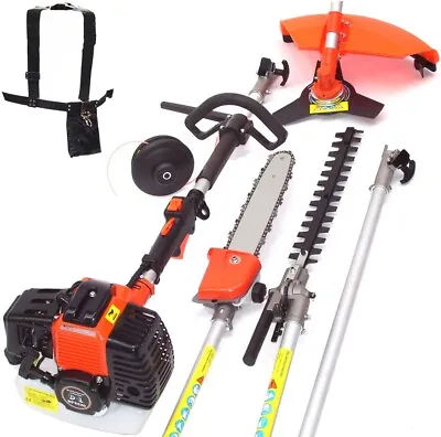 Multi Function Brush Cutter 52cc 5in1 Garden Tool 55879 Grass Trimmer Chainsaw H • £183.98